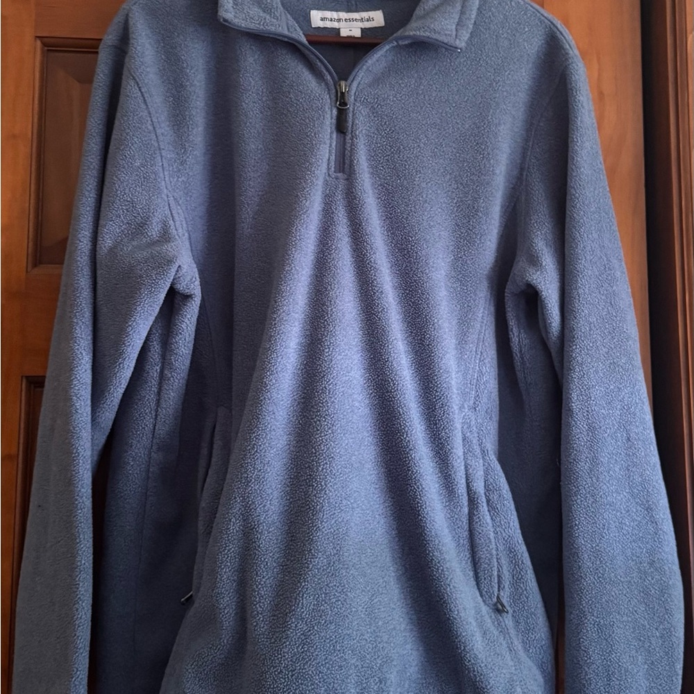 Men's Blue fleece Quarter-Zip Sweater